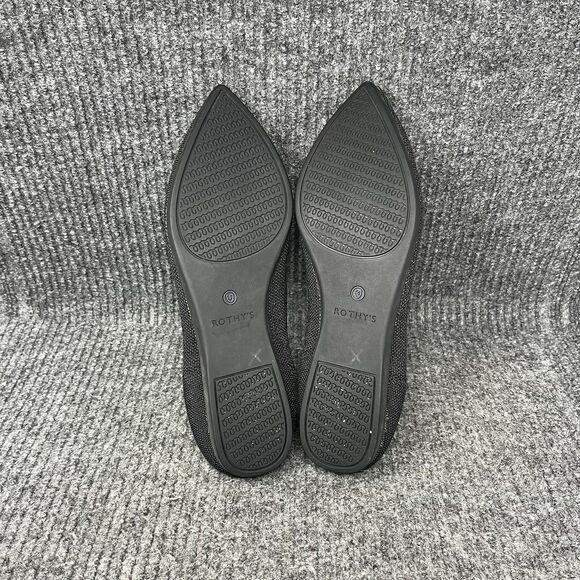 Rothy’s The Point Flats Pointed Toe Knit Ballet Black Women’s Size 9 - Picture 5 of 6